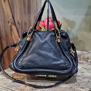 Chloe  EUC Paraty Hand Bag Leather 2way Black